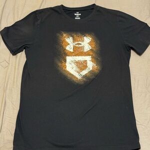 Youth Under Armour Black Tee with Baseball Graphic